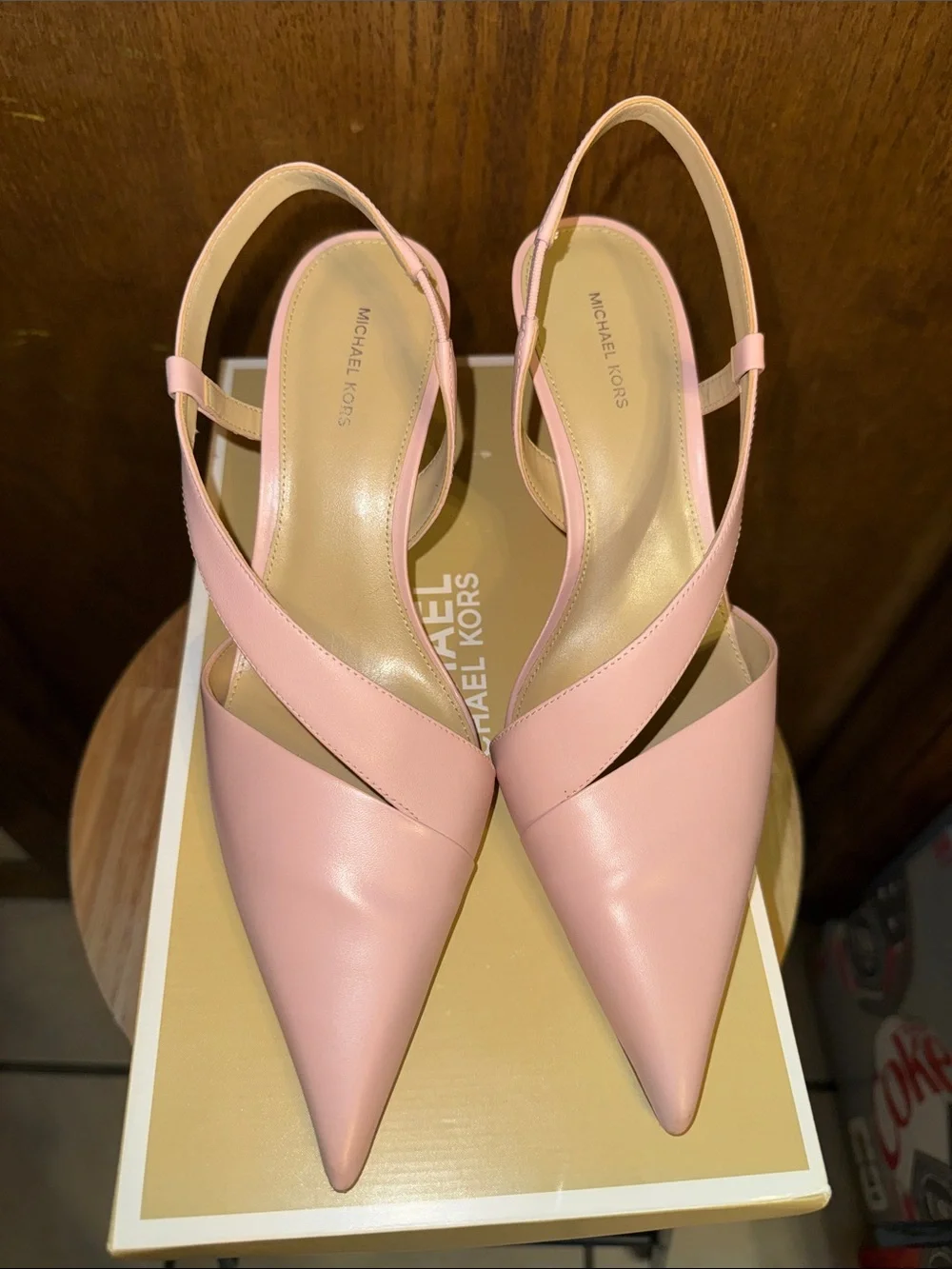 Michael Kors Blush Pink Pointed-Toe Slingback Heels size 7.5